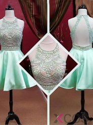 Gorgeous 2015 Scoop Beading Short Mini Mint Homecoming Dresses Prom Gowns Party Dress CHHD-70902