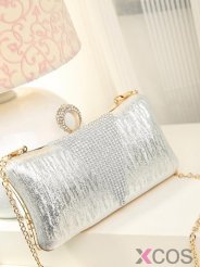 Gold PU Rhinestone Evening Clutches For Weddings