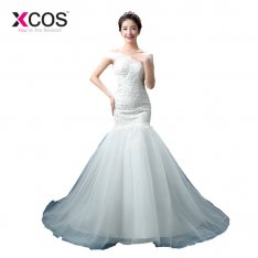 XCOS Vestido De Noiva Princesa Cheap Sexy Mermaid Wedding Dress Real Photo Lace China Wedding Dress Bridal Gown Casamento