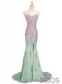 Mermaid Floor-length Sweetheart Slip Chiffon Prom Dress with Colorful Beading