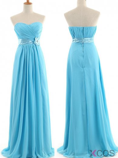 New Arrival A-Line Sweetheart Floor-length Chiffon Bridesmaid Dresses CHDT100099