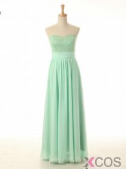 2015 Elegant A-line Sweetheart Floor Length Zipper-up Chiffon Bridesmaid Dress CHPD-7274