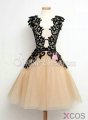 Simple-dress Elegant A-line Black Lace Short Tulle 2015 Homecoming Dresses/Party Dresses/Cocktail Dress TUHD-70822