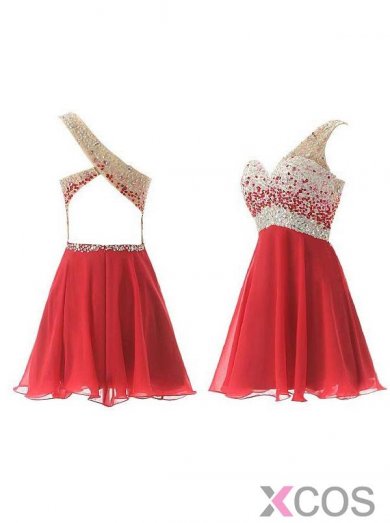 2015 Sexy A-line Sweetheart Mini Chiffon Beading Homecoming Dress/Cocktail Dress CHHD-7283