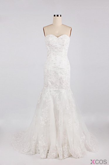 Simple Dress 2015 Wedding Dresses, Mermaid Sweetheart Lace Wedding Dresses, Long Wedding Dresses LAWD-7067