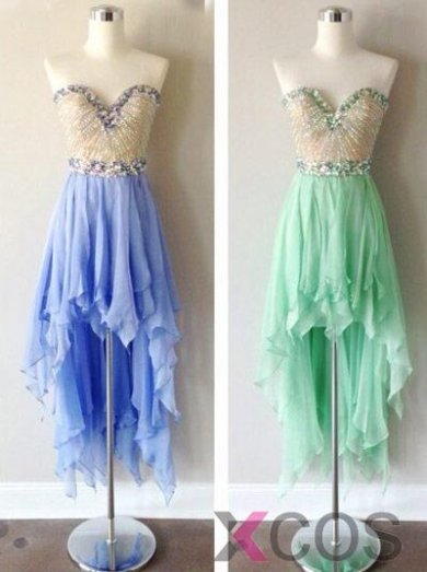 Simple-dress Handmade Sweetheart High-low Chiffon Short Homecoming Dresses/Prom Dresses CHPD-7645