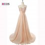 Long Evening Dresses Off Shoulder Chiffon Sweetheart Crystal Beaded Evening Floor Length Prom Gown Plus Size vestidos noite