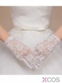 Lace White/Black Bridal Gloves With Fingers