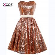 Abendkleider Full Sequins Short Prom Dresses Sweetheart Vestido De Noche Rose Gold Sequins Cocktail Dress