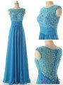 Simple Dress Elegant Scoop Long Beading Chiffon Prom Dresses, Evening Dresses CHPD-7121