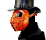 Plague Doctor Mask Orange Bird Mask PU Leather Halloween Costume Mask