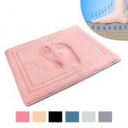 YOUTHLOTUS 17x24 Inch Memory Foam Bath Mat Non Slip Super Water Absorption Velvet Bath Rug Cozy Comfortable Machine Washable Easy to Dry Blush