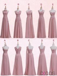 Simple Dress 2015 Long Bridesmaid Dresses, Mismatch Bridesmaid Dresses, Five Style Bridesmaid Dresses, Wedding Party Dresses CHBD-7096