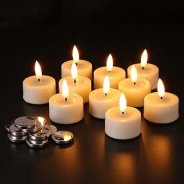 Forsure Real Wax Ivory LED Tea Lights with Timer Batteries