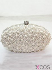 Gorgeous Ellipse Pearl Gold Clutches and Evening Handbags