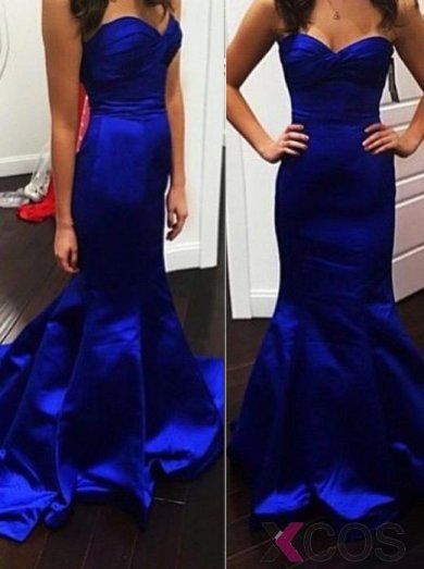 Simple Dress Elegant Sweetheart Royal Blue Mermaid Long Prom Dresses/Evening Dresses SAPD-7360