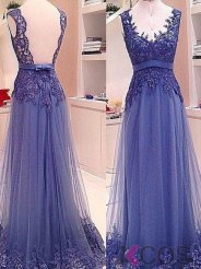 Simple Dress 2015 New-arrival A-line Sweetheart Applique Ribbon Tulle Prom Dresses, Evening Dresses TUPD-7132