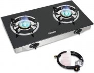 Forsure Tempered Glass Double Burners Gas Stove for Household Use