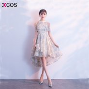 Girls Appliques Halter Knee Length High Low Homecoming Dress Tulle vestidos cortos 2018 Short party dresses for graduation