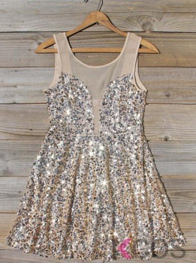 2015 A-line Scoop Neck Sleeveless Mini Sequin Chiffon Homecoming Dress CHHD-7244