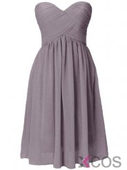 Simple-dress 2015 Gorgeous A-line Sweetheart Knee-length Ruched Chiffon Bridesmaid Dress CHBD-81184