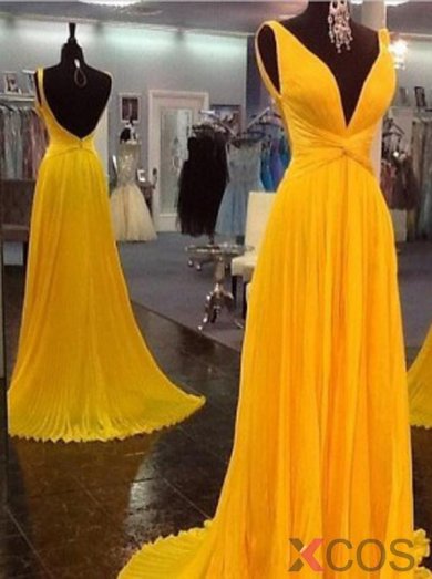 Simple-dress Elegant Long Chiffon Prom Dresses/Evening Dresses/Formal Dresses CHPD-7432