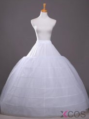 White 4 Hoops Plus Size White Wedding Petticoats/Crinoline