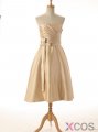 2015 Elegant A-line Sweetheart Tea-length Taffeta Sash Bridesmaid Dress SABD-7370