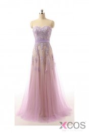 Real Nice Lace Long Sweetheart Beaded Prom Party Dresses ED0961