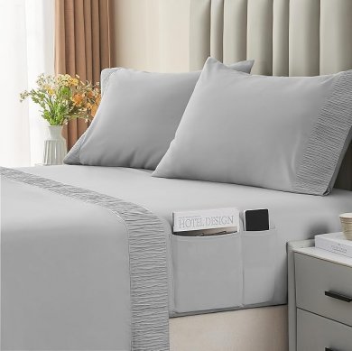 Sensfun Grey Hotel Luxury Soft Sheet Microfiber Pack of 4