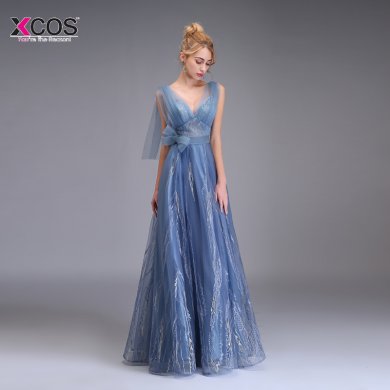 Robe de Soiree Longue 2018 A-Line Evening Dress Long Tulle Embroidery Formal Party Floor Length Sexy Lace Prom Evening Gown