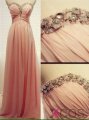 2015 Modern A-line Sweetheart Floor Length Ruched Chiffon Beading Prom Dress CHPD-7298