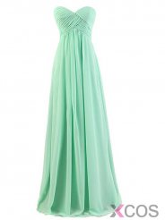 Luxurious A-Line Floor Length Sweetheart Empire Bridesmaid/Prom Dresses With Ruched