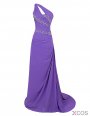 Timeless One-shoulder Beading Long Purple Prom/Party Dress