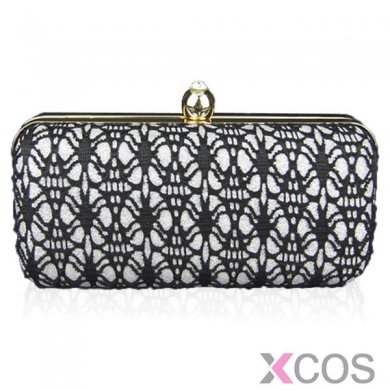 New Style Women's Black Evening Bag/Clutches with Lace