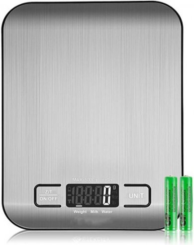 Forsure Food Digital Kitchen Scale Weight Grams and Oz for Baking and Cooking, Stainless Steel