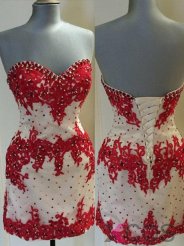 Simple-dress Elegant Red Appliques with Beading Sweetheart Short /Mini Homecoming Dresses Prom Gowns CHHD-70836