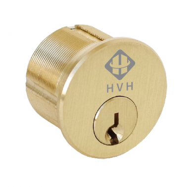 HVH American Cylinder,l1E74-C4RP3626 Mortise Cylinder Housing Locks, Brass, 6/7 Pin，Polished brass color, All brass, with 2pcs brass key, 1-1/4", Box of 1