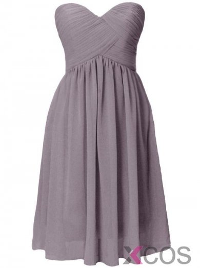 Simple-dress 2015 Gorgeous A-line Sweetheart Knee-length Ruched Chiffon Bridesmaid Dress CHBD-81184