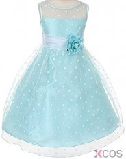 A-line Kids Dream Girls Organza Polka Dot Special Occasion Dress/Flower Girl Dress FGD-81310