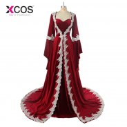 Elegant Burgundy Abaya Muslim Evening Dress Dubai Moroccan Islamic Embroidery Long Sleeve Arabic Evening Dress