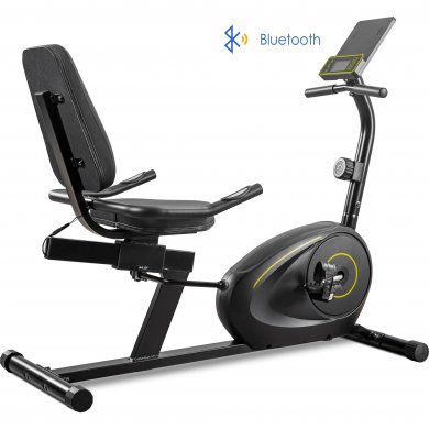 Comjoin Recumbent Exercise Bike with 8-Level Resistance, Bluetooth Monitor, Easy Adjustable Seat, 380lb Weight Capacity