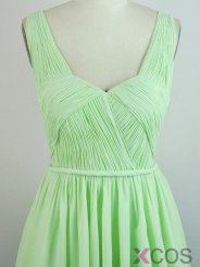 Simple Dress Elegant Sweetheart Ruched Short Mint Green Chiffon Bridesmaid Dresses CHPD-7193